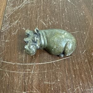 Vintage Soapstone Carved African Hippopotamus Hippo‎ Figurine Sculpture